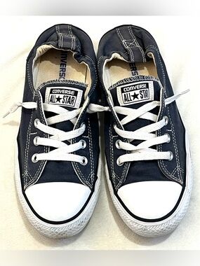 Converse All Star Women’s Navy White Canvas Low-Top Slip-On Sneakers Size 10